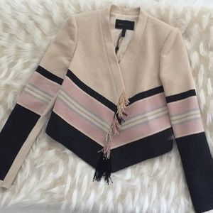 NWT - BCBG fringe stripped blazer